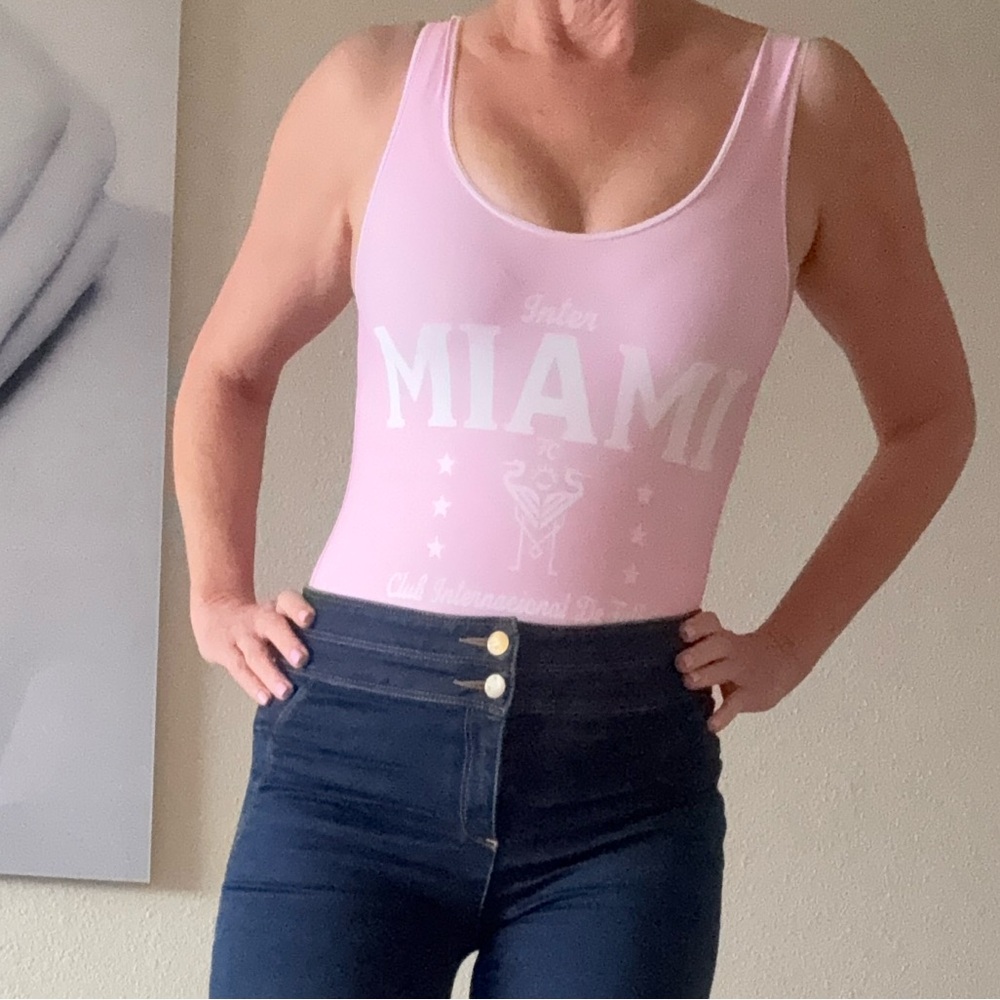Anthropologie Wild Collective Miami Pink Bodysuit Top S $80